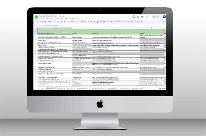 Spreadsheet Of Potential Referral Partners
